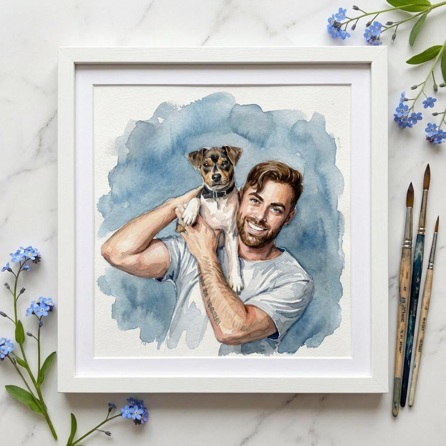 Custom Pet & Human Watercolor Painting | Watercolor Art by PaintMySoul