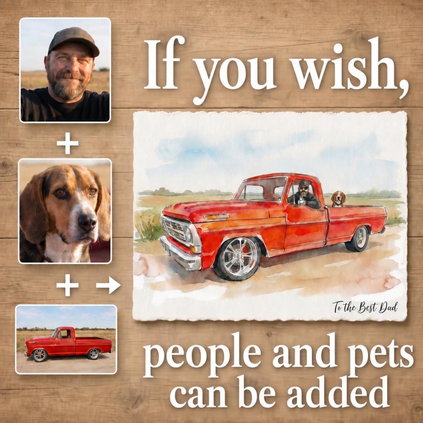 Personalisiertes Auto-Aquarellporträt