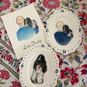 Custom Hand-Painted Pet Portrait Ceramic Plate