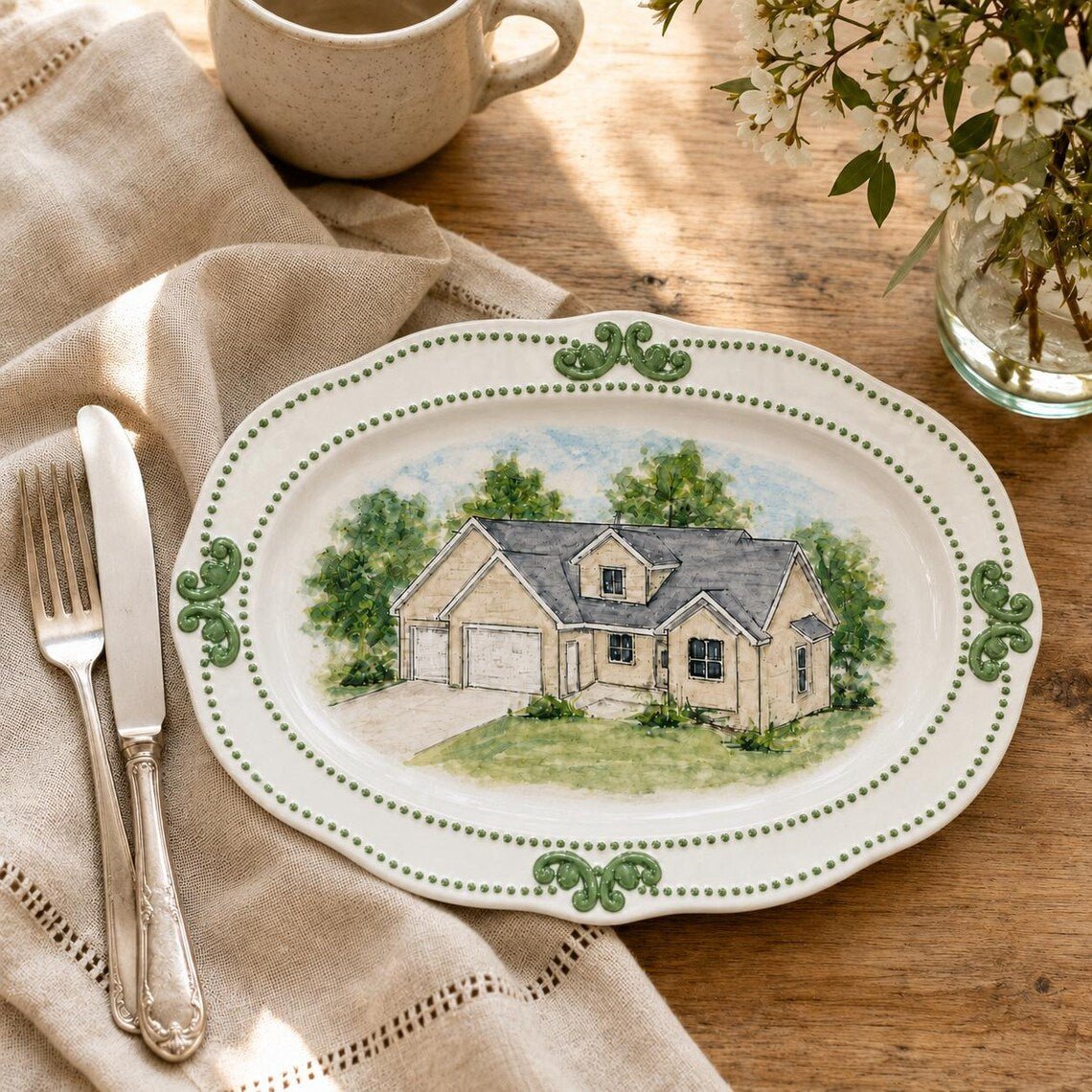 100% Hand-Painted Custom Wall Plate - Watercolor Art by PaintMySoul