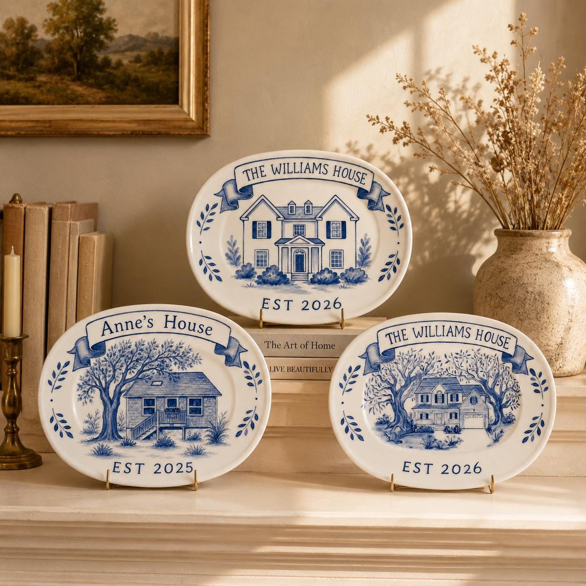 100% Hand Painted House Plate - Watercolor Art by PaintMySoul