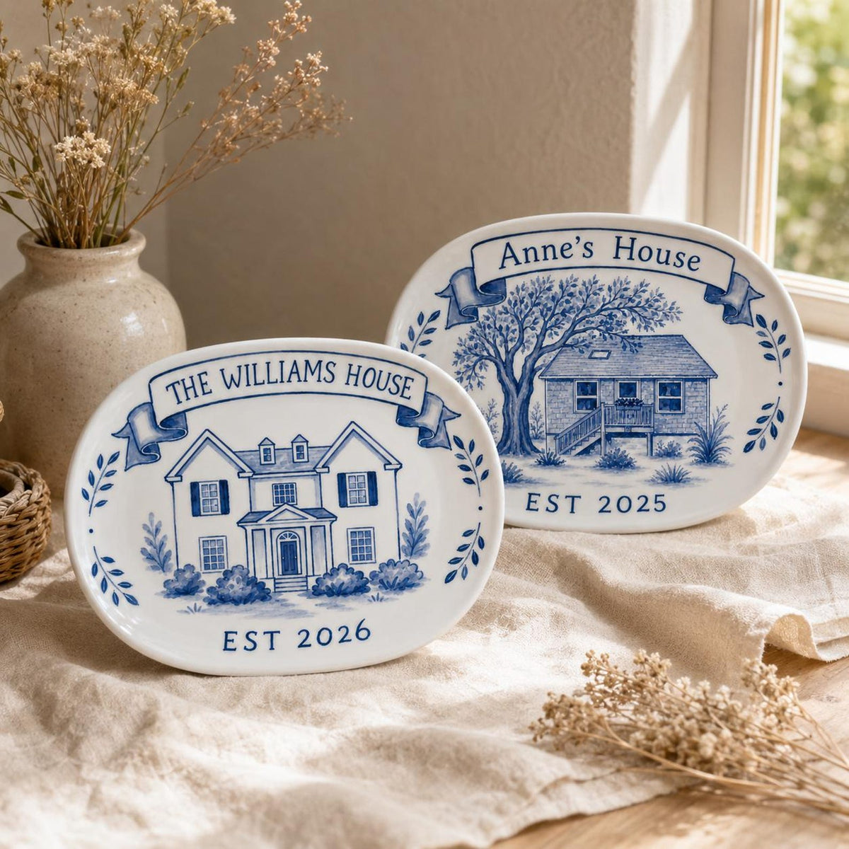 100% Hand Painted House Plate - Watercolor Art by PaintMySoul
