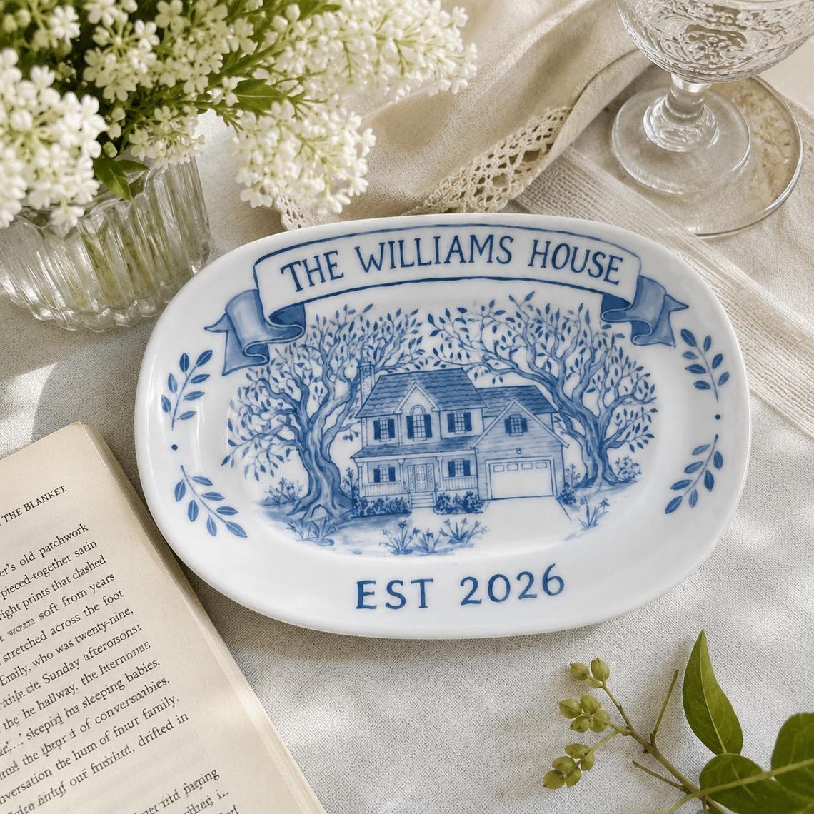 100% Hand Painted House Plate - Watercolor Art by PaintMySoul