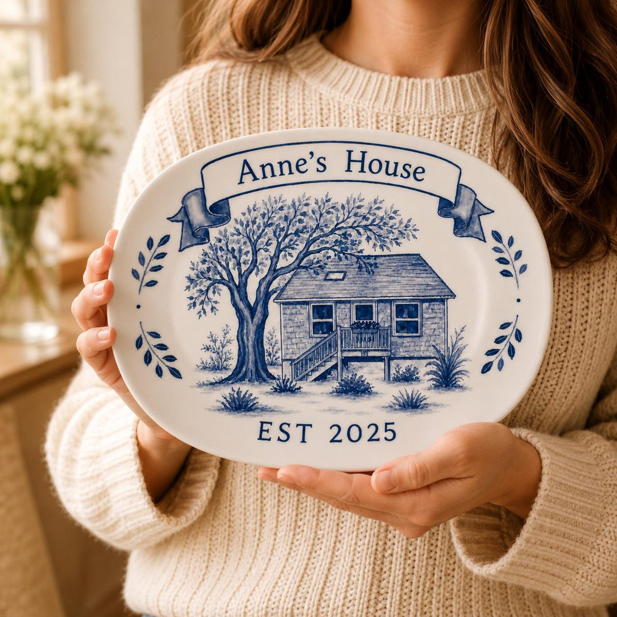 100% Hand Painted House Plate - Watercolor Art by PaintMySoul