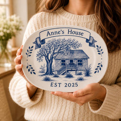 100% Hand Painted House Plate - Watercolor Art by PaintMySoul
