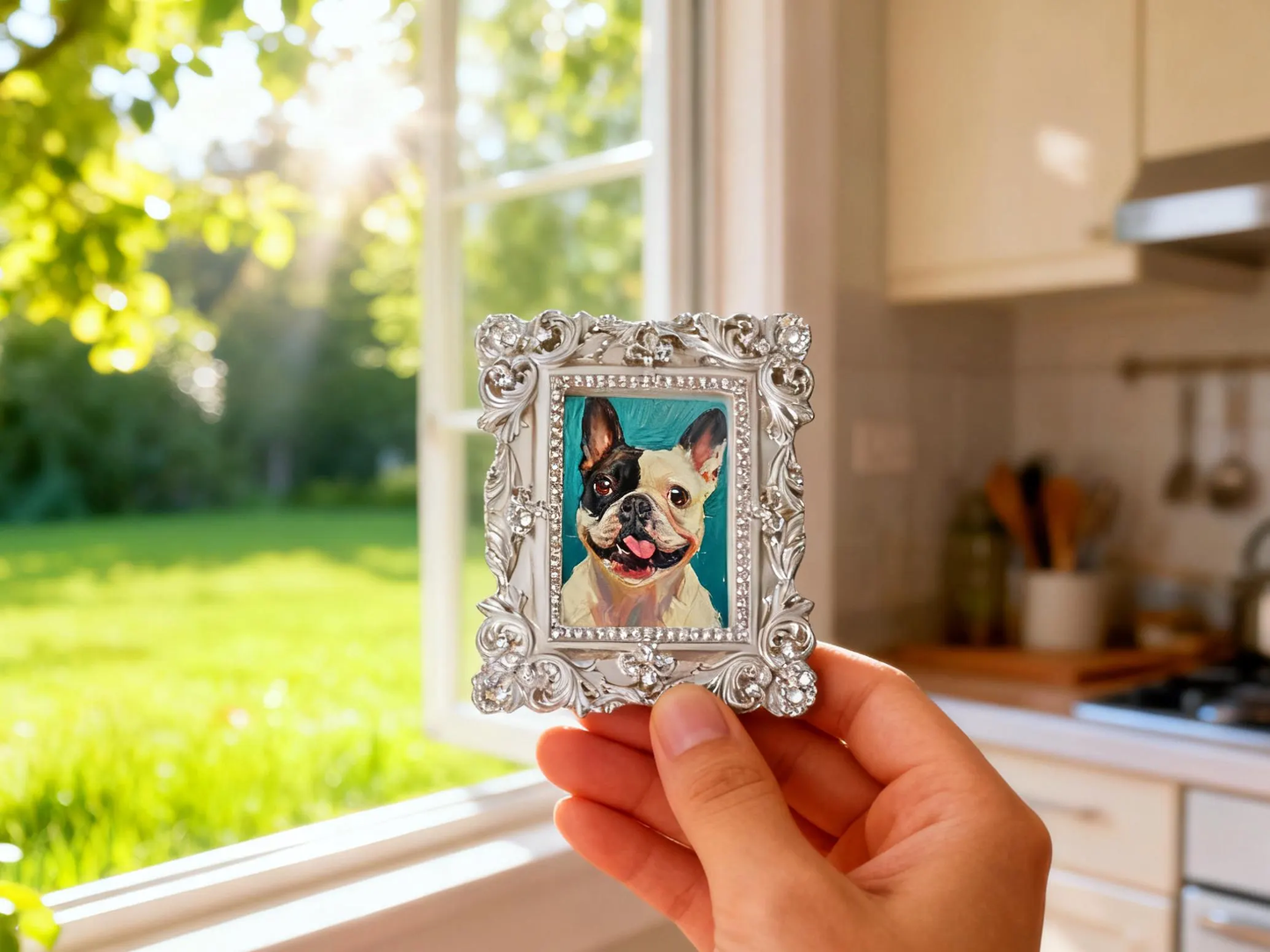 Custom hand-painted pet portraits  | Custom vintage-style refrigerator magnets