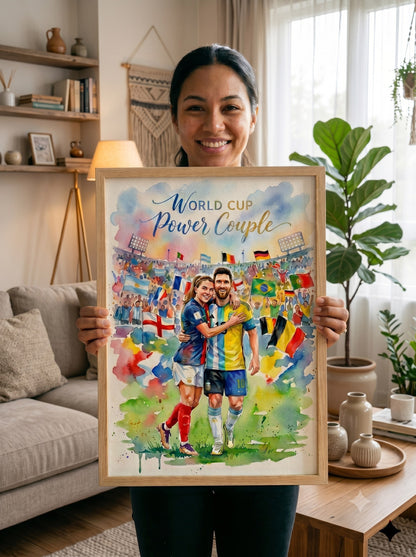 Hand Painted Football Fan Art, Personalized Soccer Gift, Team Supporter Keepsake