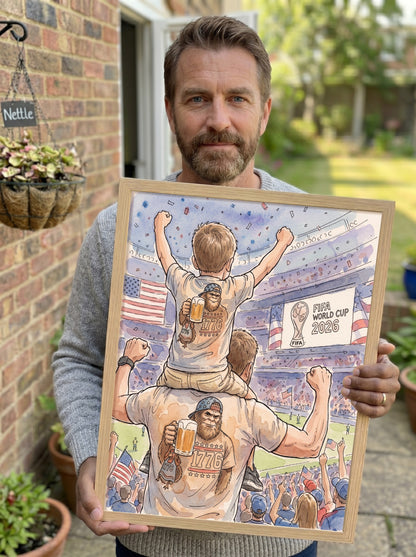 Hand Painted Football Fan Art, Personalized Soccer Gift, Team Supporter Keepsake