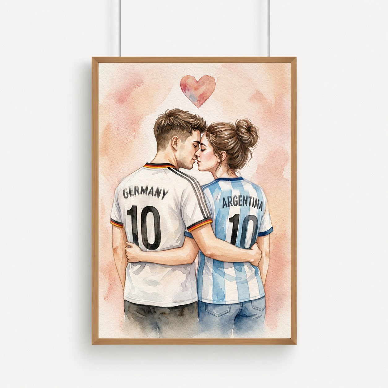 Hand Painted Football Fan Art, Personalized Soccer Gift, Team Supporter Keepsake