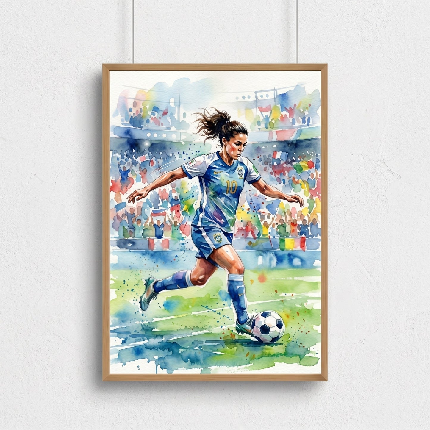 Hand Painted Football Fan Art, Personalized Soccer Gift, Team Supporter Keepsake