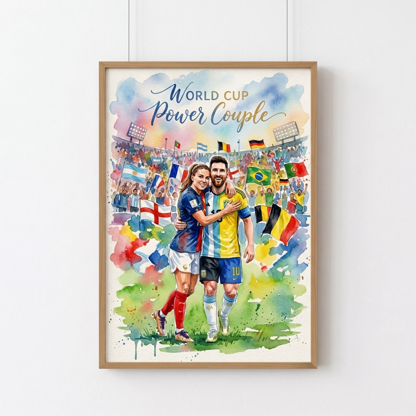Hand Painted Football Fan Art, Personalized Soccer Gift, Team Supporter Keepsake
