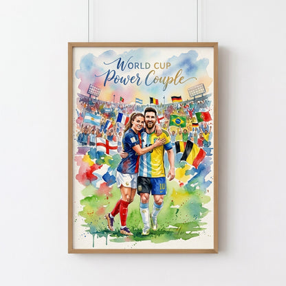 Hand Painted Football Fan Art, Personalized Soccer Gift, Team Supporter Keepsake