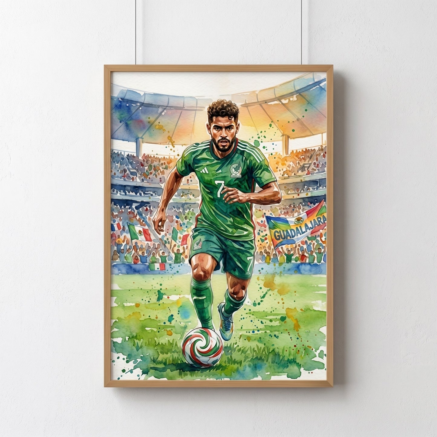Hand Painted Football Fan Art, Personalized Soccer Gift, Team Supporter Keepsake
