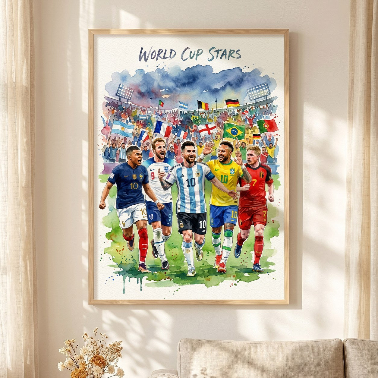 Hand Painted Football Fan Art, Personalized Soccer Gift, Team Supporter Keepsake