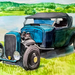 Custom Hand-Painted Car Watercolor Portrait