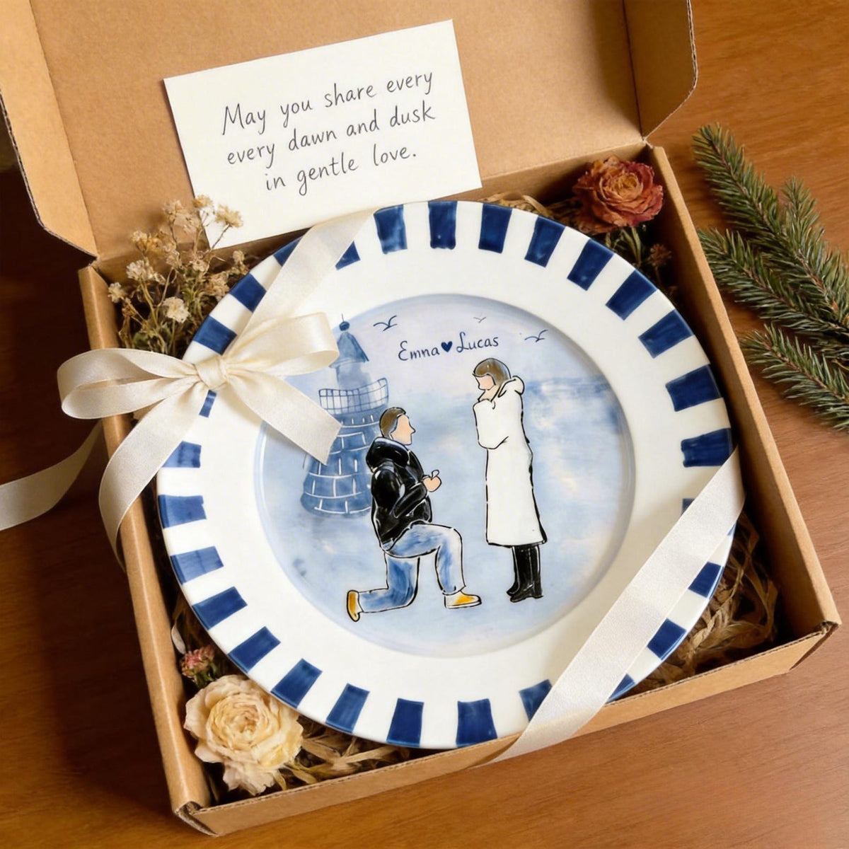 Custom Wedding Plate & Ring Dish Set