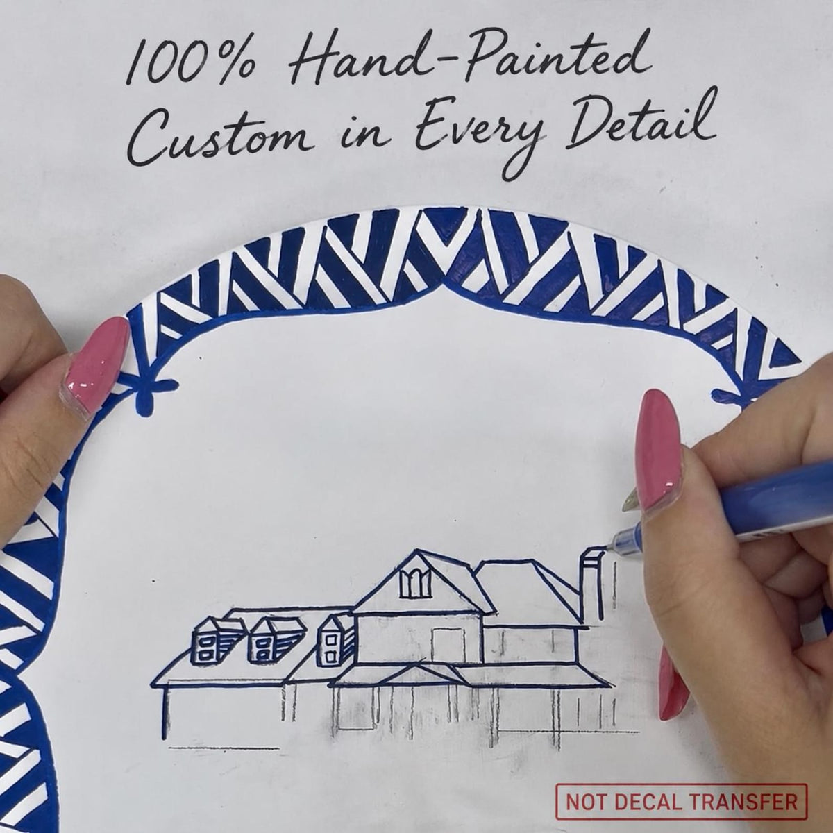Custom Hand-Painted House Portrait Plate