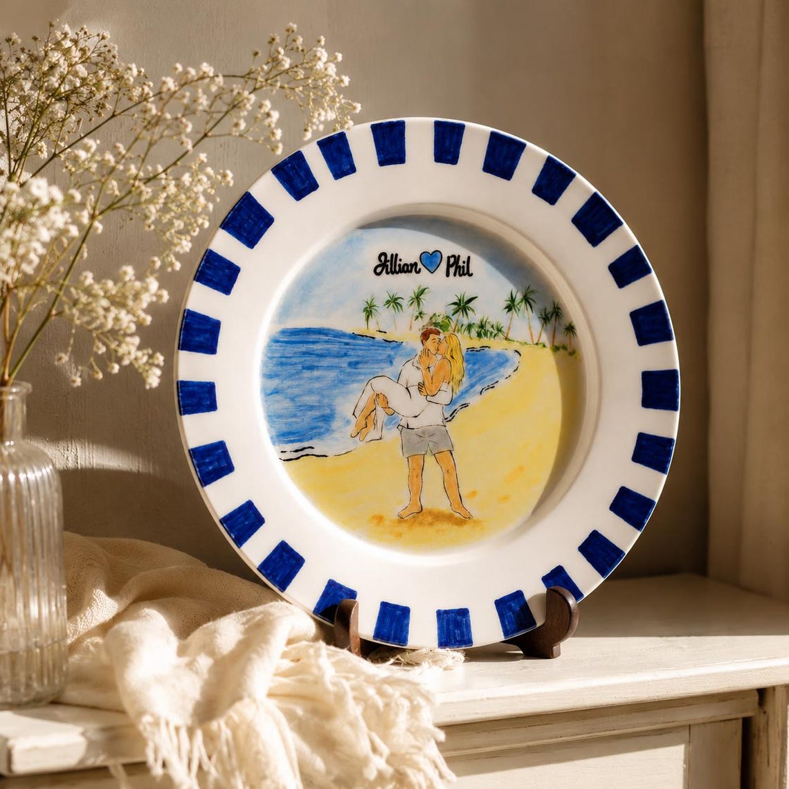 Custom Wedding Plate & Ring Dish Set