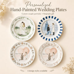 Custom Wedding Plate & Ring Dish Set