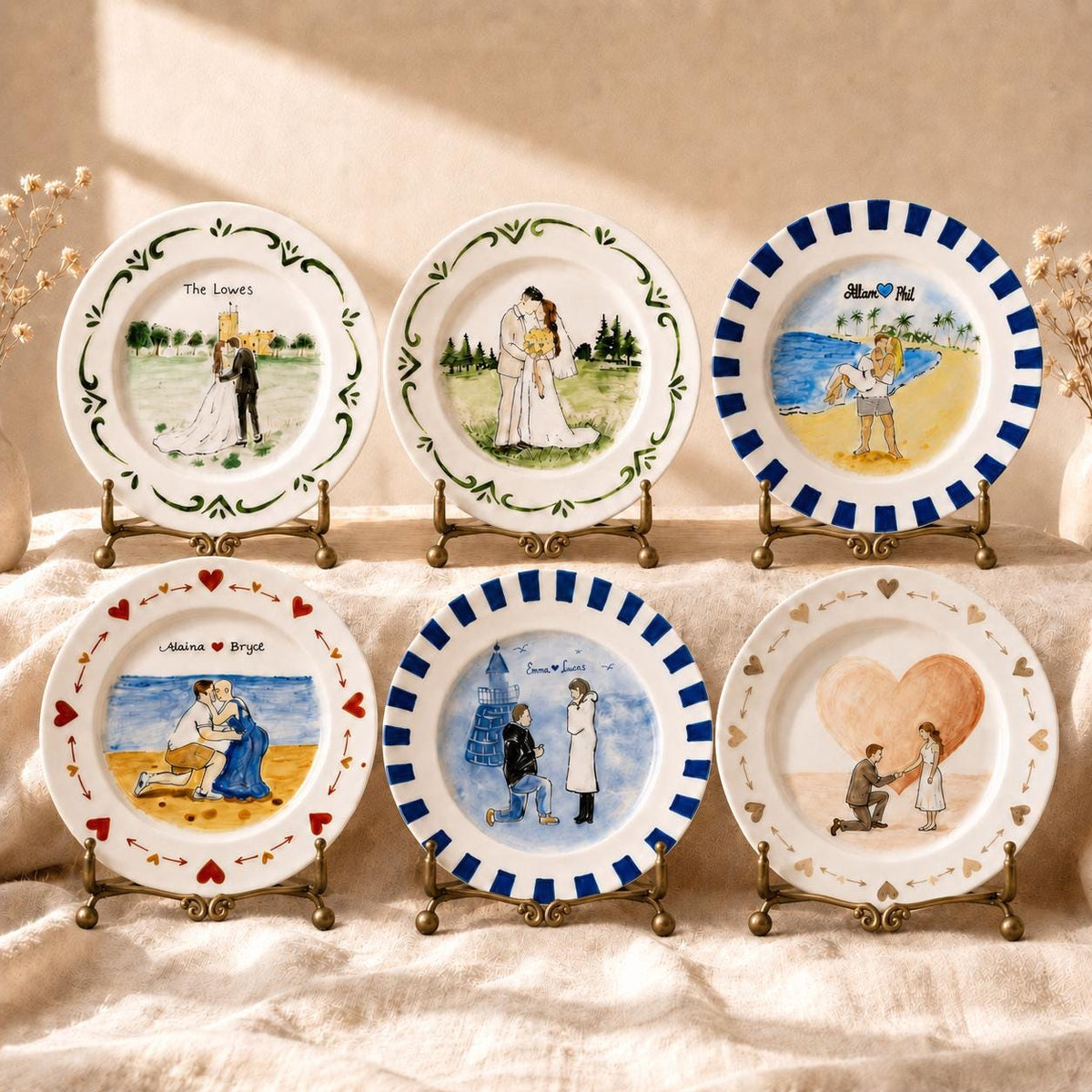 Custom Wedding Plate & Ring Dish Set