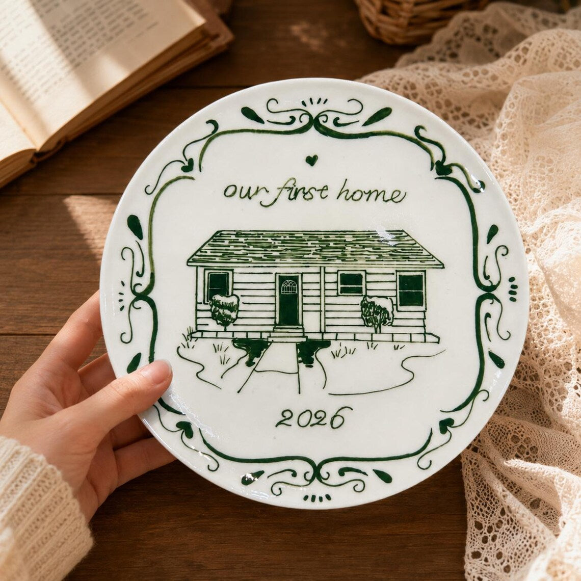Custom Hand-Painted House Portrait Plate