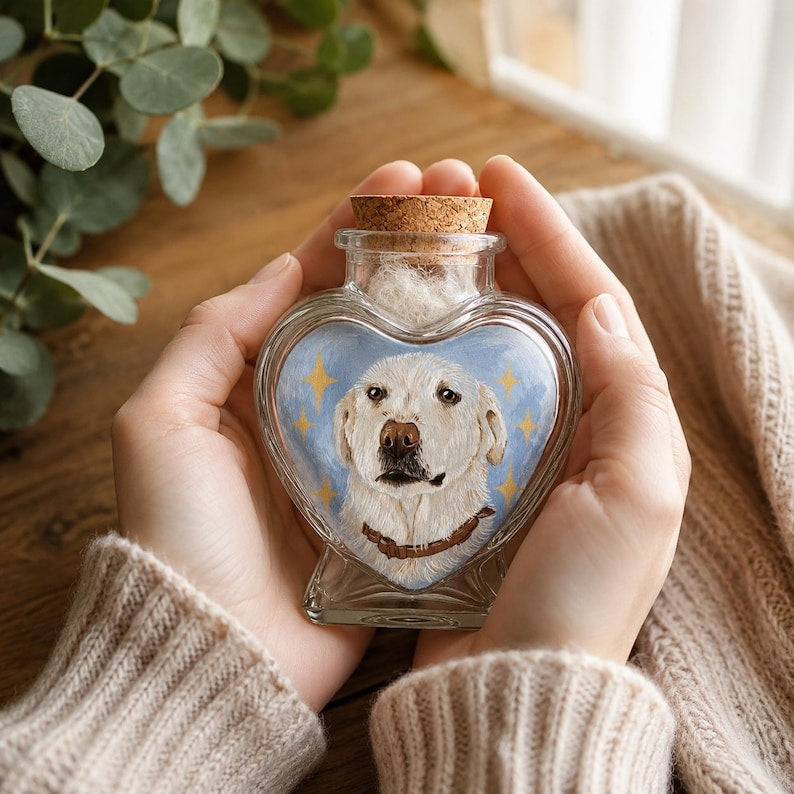 Custom Hand-Painted Pet Hair Keepsake Bottle
