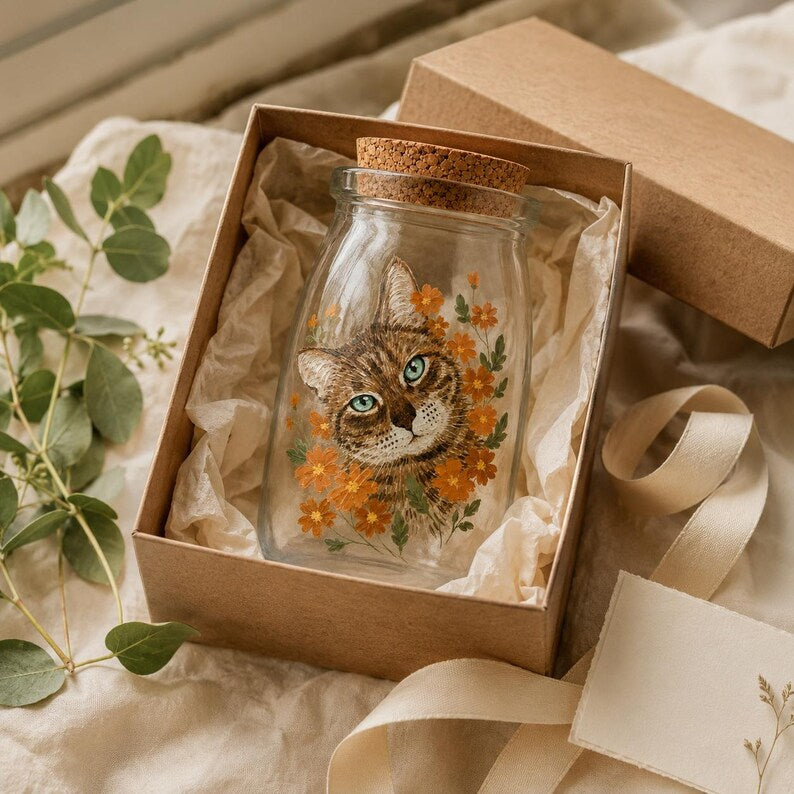 Custom Hand-Painted Pet Hair Keepsake Bottle