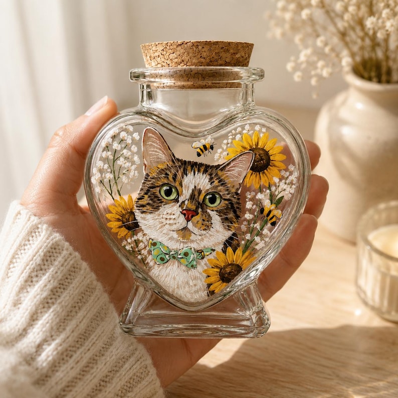 Custom Hand-Painted Pet Hair Keepsake Bottle