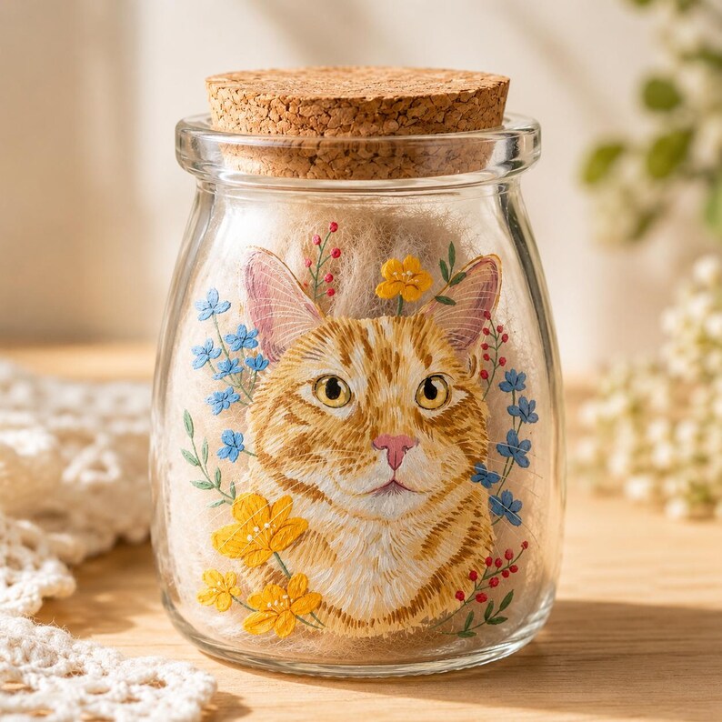 Custom Hand-Painted Pet Hair Keepsake Bottle