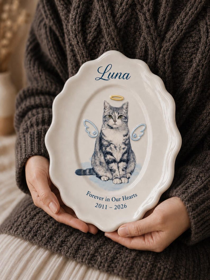 Custom Hand-Painted Pet Portrait Ceramic Plate