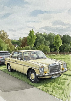 Custom Hand-Painted Car Watercolor Portrait