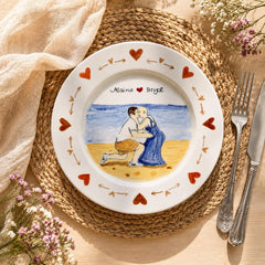 Custom Wedding Plate & Ring Dish Set