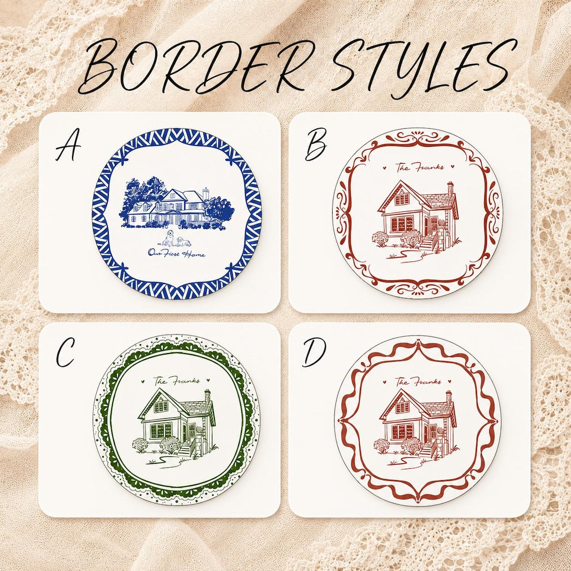 Custom Hand-Painted House Portrait Plate