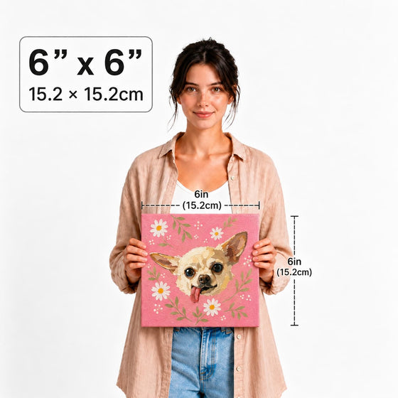 6 by 6 inch acrylic pet portrait size guide