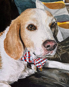 Custom Hand-Painted Pet & Owner Watercolor Portrait