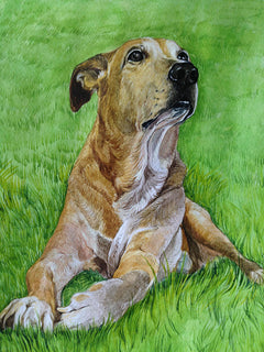 Custom Hand-Painted Pet & Owner Watercolor Portrait