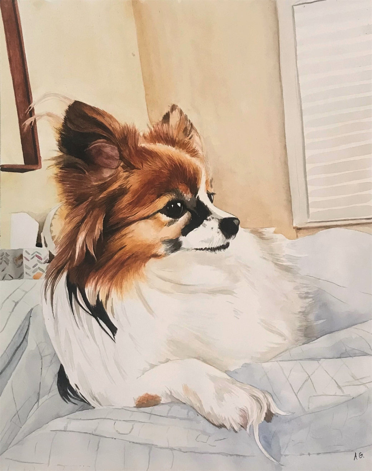 Custom Hand-Painted Pet Watercolor Portrait