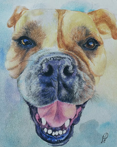 Custom Hand-Painted Pet Watercolor Portrait