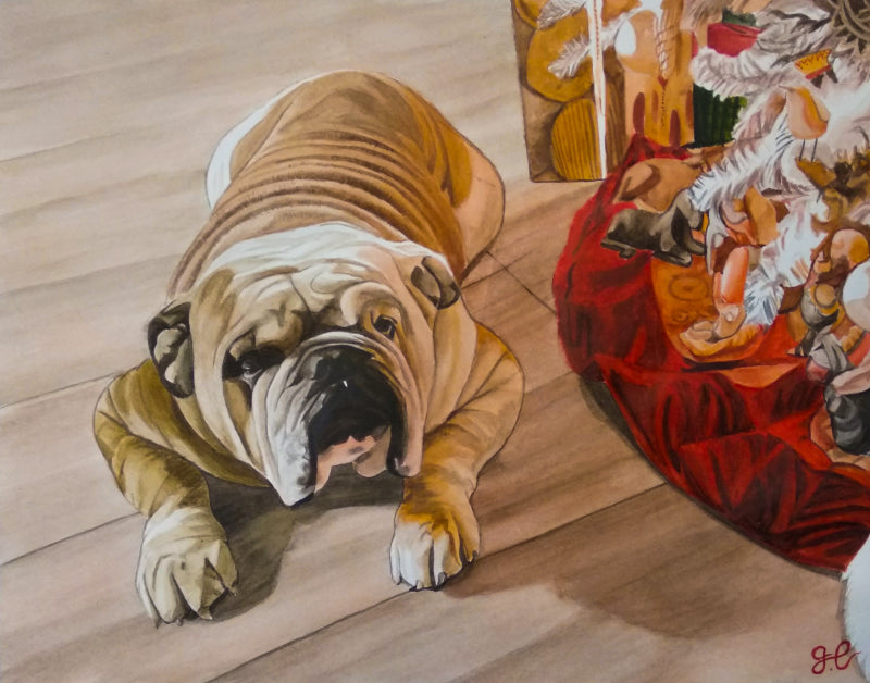 Custom Hand-Painted Pet & Owner Watercolor Portrait