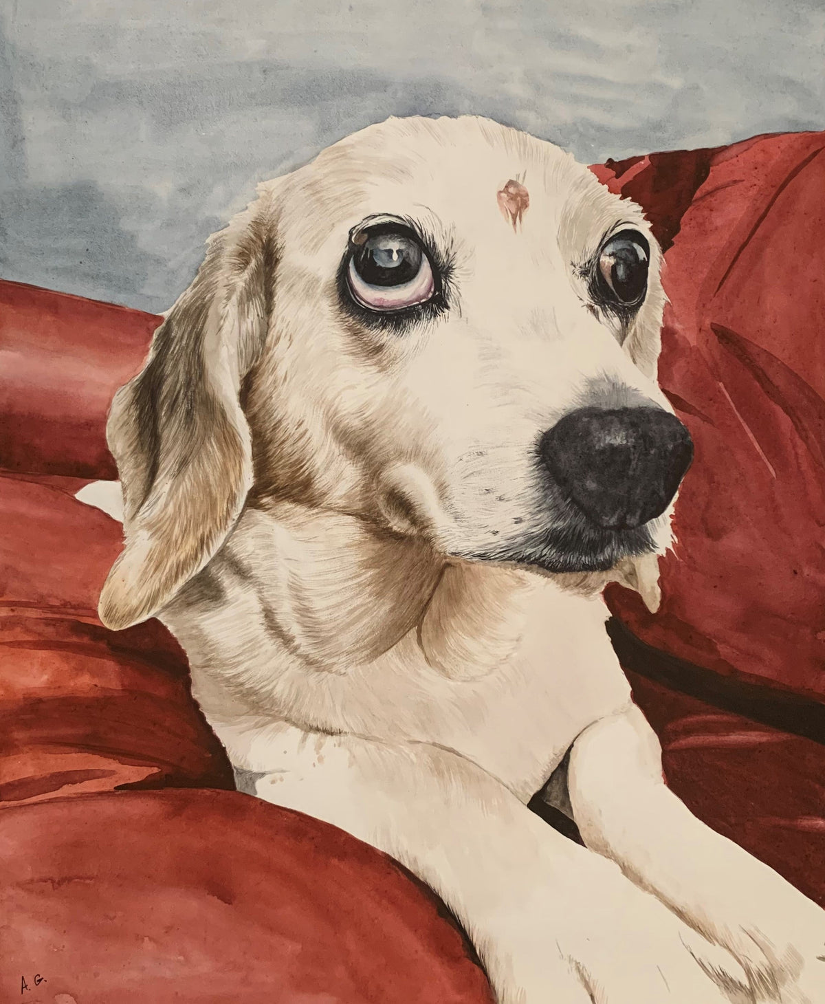 Custom Hand-Painted Pet & Owner Watercolor Portrait