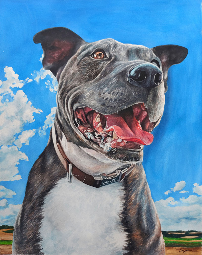 Custom Hand-Painted Pet Watercolor Portrait