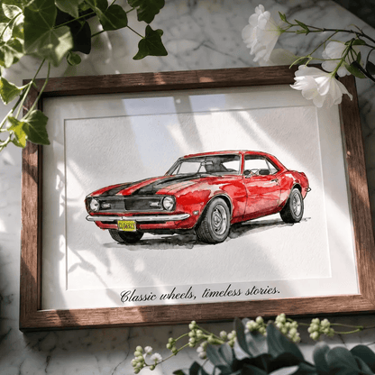 Custom Car Watercolor Portrait - Watercolor Art by PaintMySoul