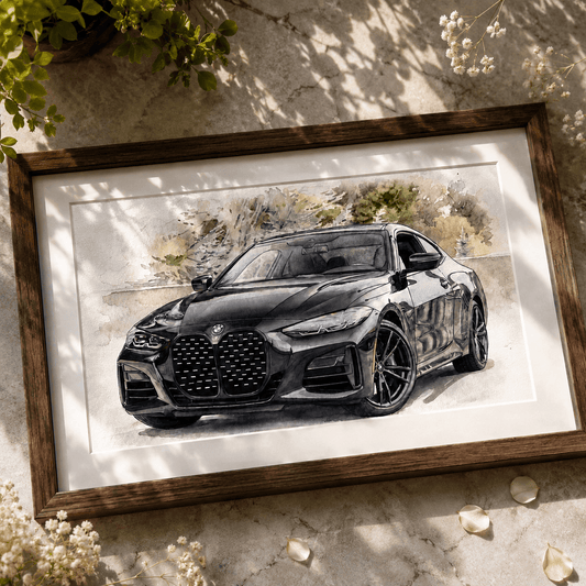 Custom Car Watercolor Portrait - Watercolor Art by PaintMySoul