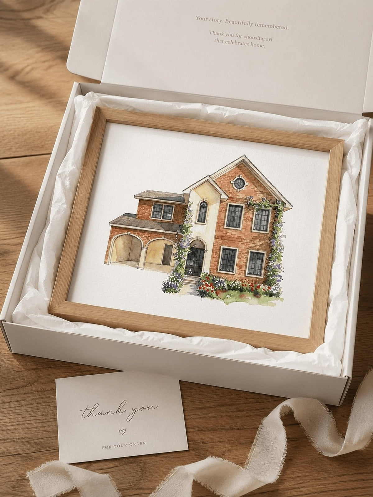 Custom Hand-Painted Home & Family Watercolor Portrait - Watercolor Art by PaintMySoul