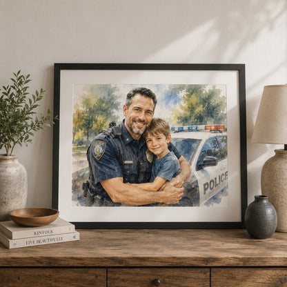Custom Hand Painted Watercolor Portrait for Dad | Father’s Day Family, Pet, House & Car Portrait Gift - Watercolor Art by PaintMySoul