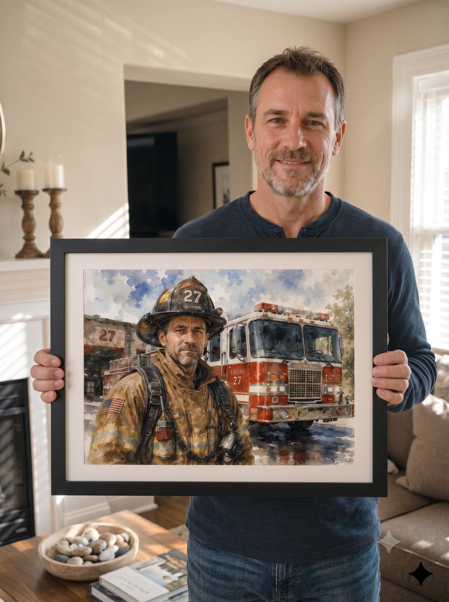 Custom Hand Painted Watercolor Portrait for Dad | Father’s Day Family, Pet, House & Car Portrait Gift - Watercolor Art by PaintMySoul