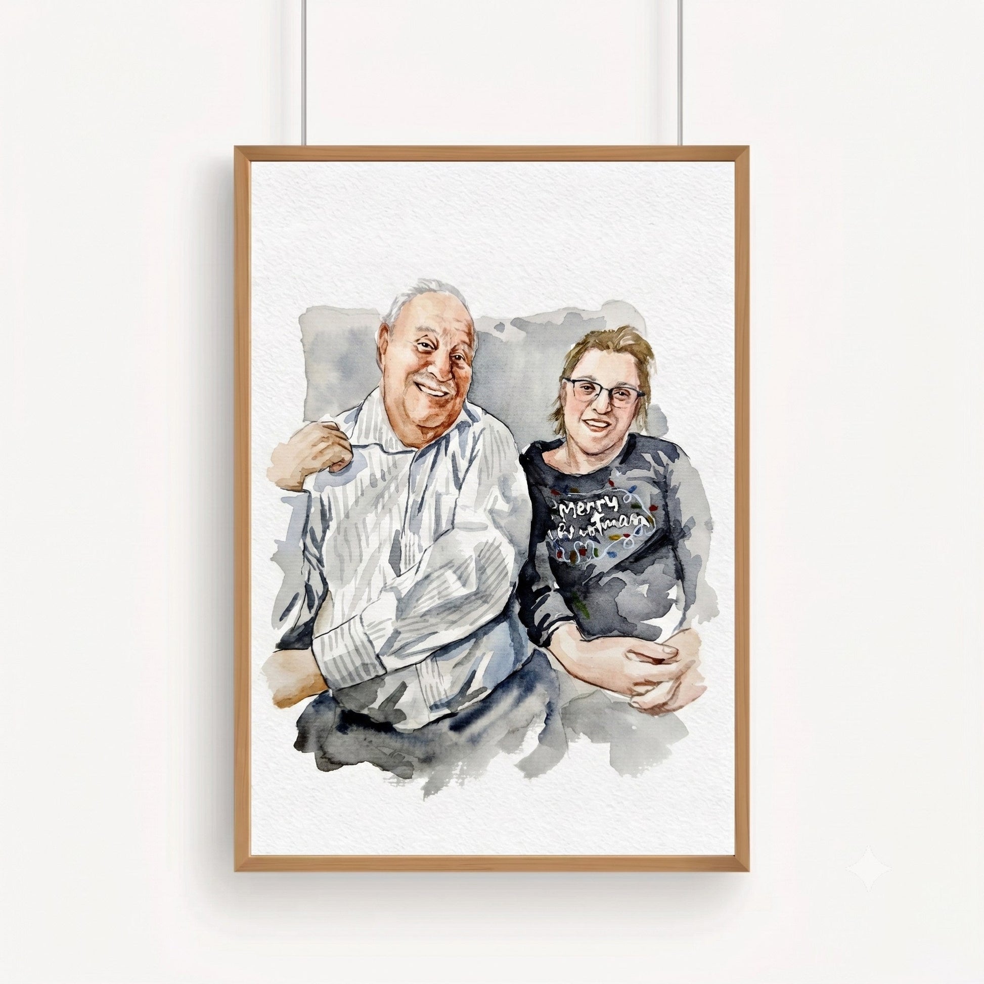 Custom Hand Painted Watercolor Portrait for Dad | Father’s Day Gift - Watercolor Art by PaintMySoul