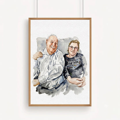 Custom Hand Painted Watercolor Portrait for Dad | Father’s Day Gift - Watercolor Art by PaintMySoul