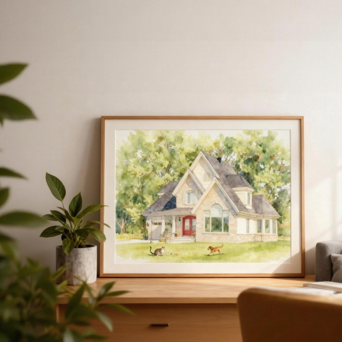 Custom Home & Family Watercolor Portrait | Watercolor Art by PaintMySoul