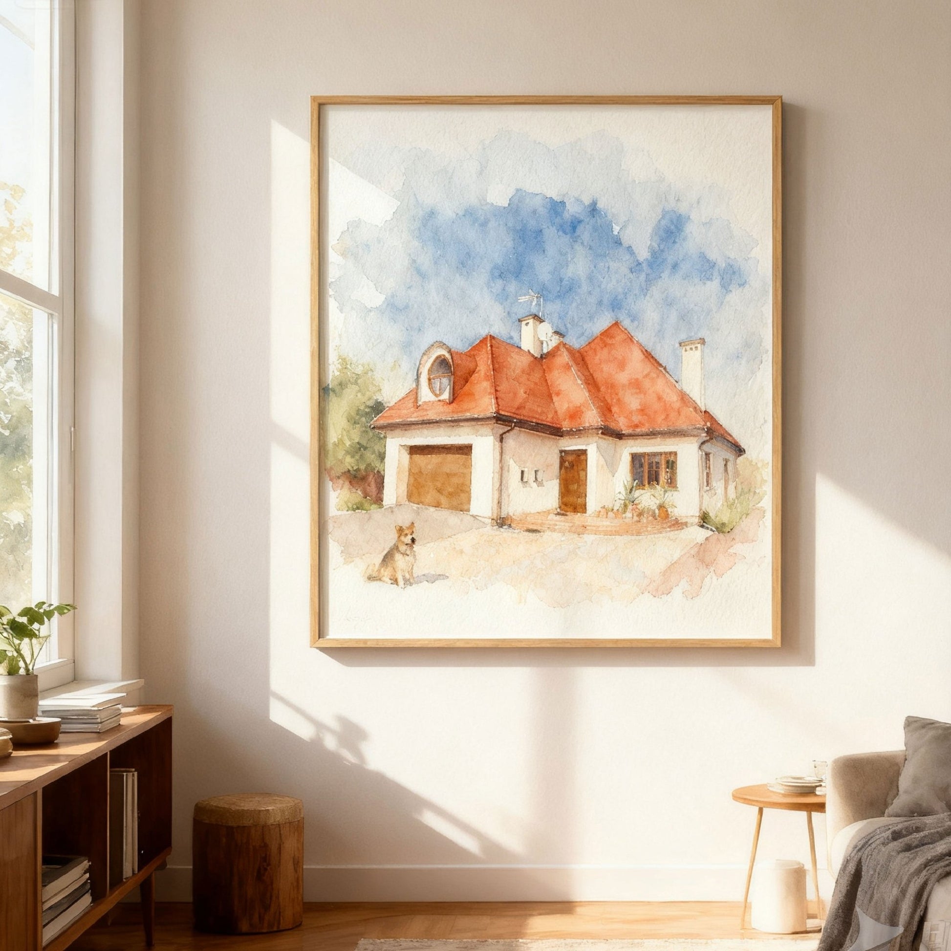 Custom Home & Family Watercolor Portrait | Watercolor Art by PaintMySoul
